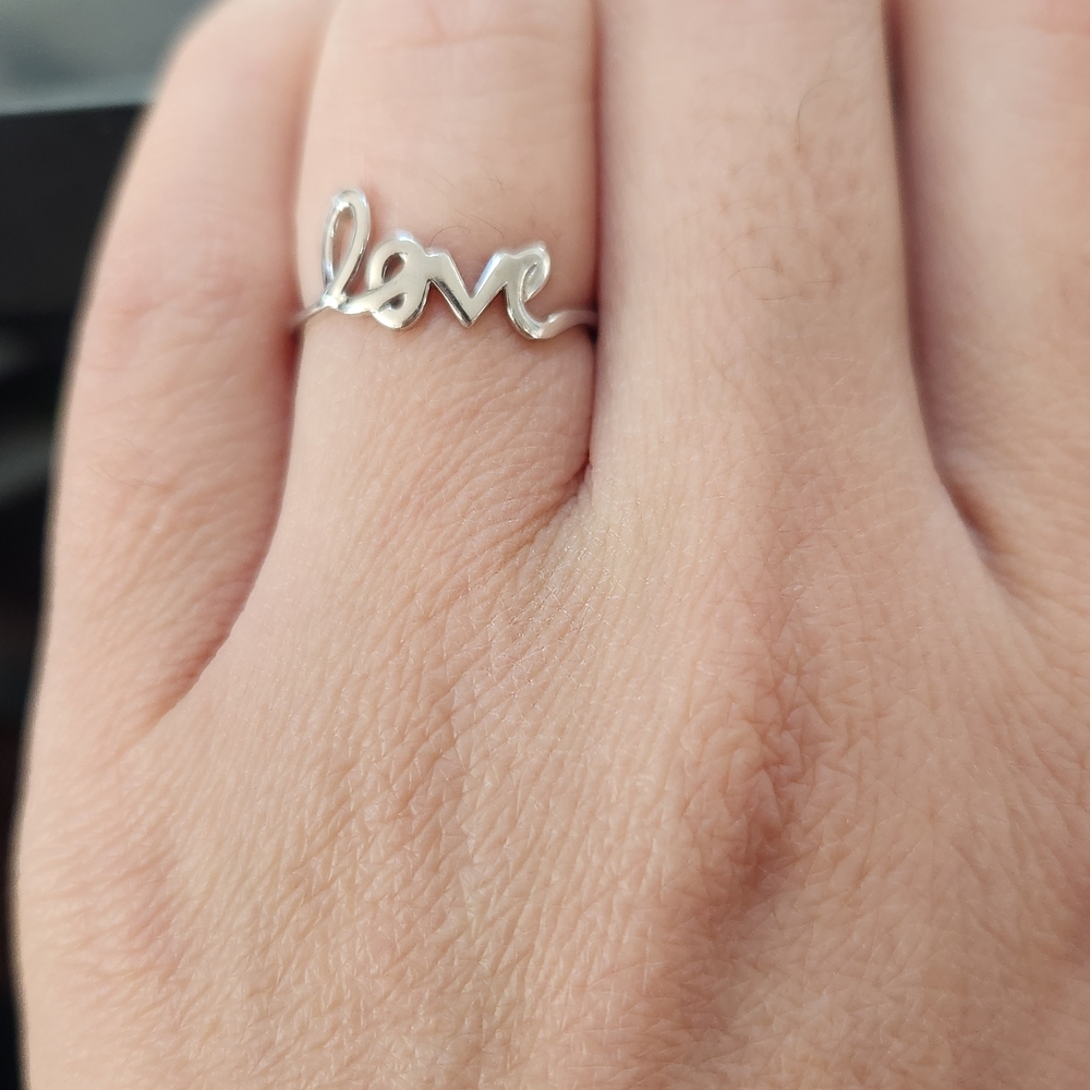 Ring Concierge White Gold Love Script Ring